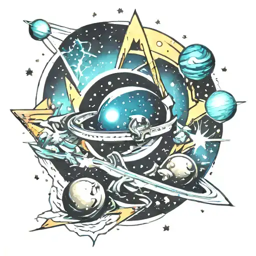 Space And Stars Forming The Shape