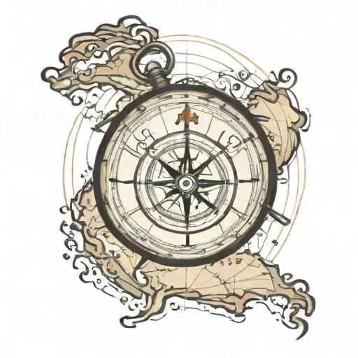 Compass Over Map Of Australia