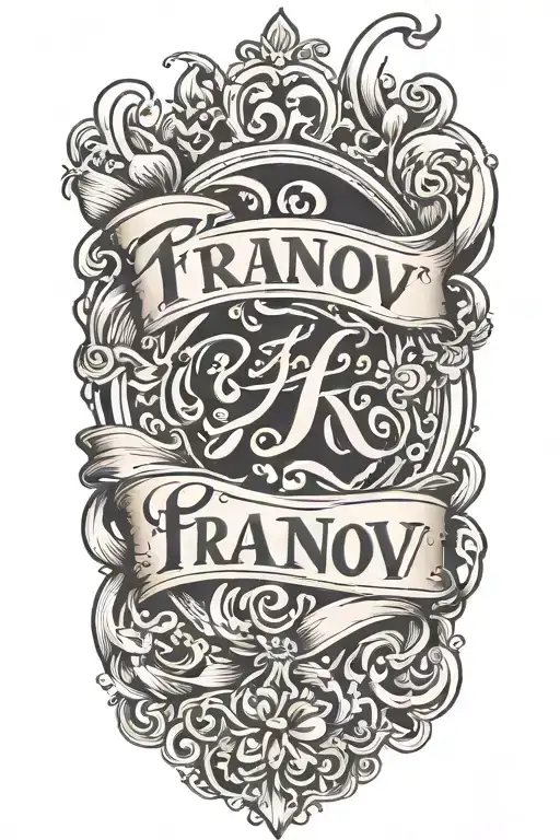 The Word Franov In Cursive