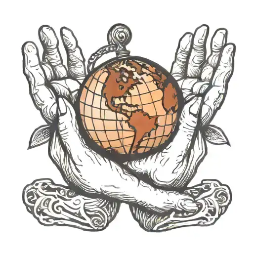A Globe Being Held By Two Cupped Hands
