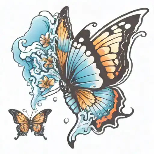 Butterfly Flying Out Of Water