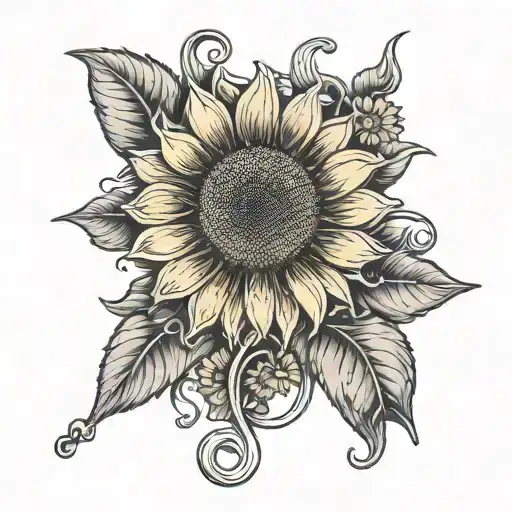 Safety Pin With Sunflower