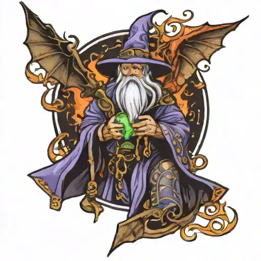 Wizard And Dragon Wrapped