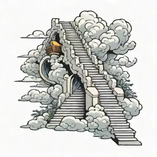 Clouds Stairs Going Into Heaven