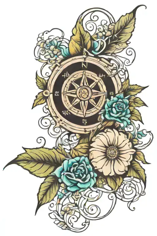 Compass Flowers And Vines Cover Up