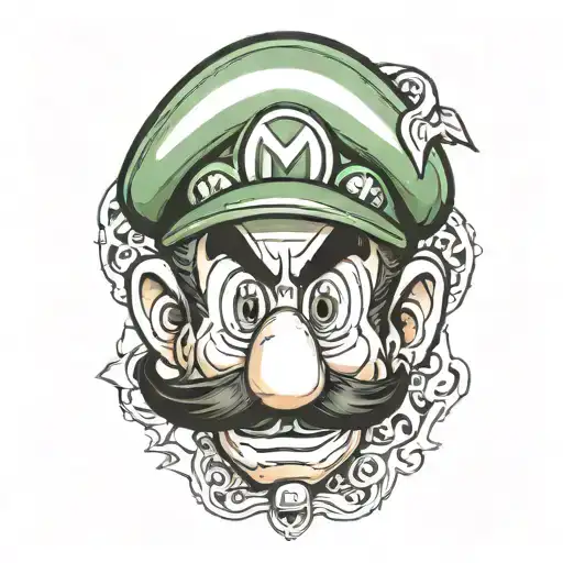 Face Of Luigi Of The Mario Bros