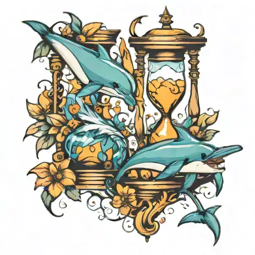 Dolphins And Hourglass