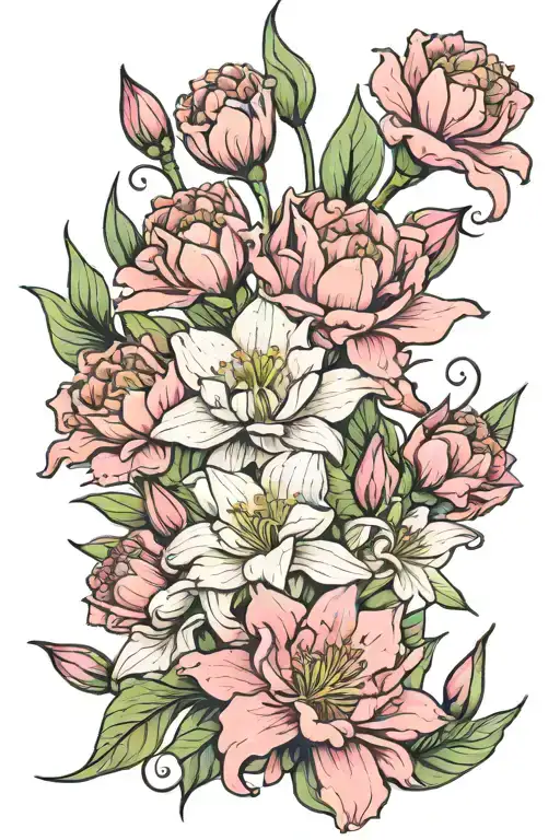 Carnation Water Lily Gladiolus Flower Bouquet Wrapped