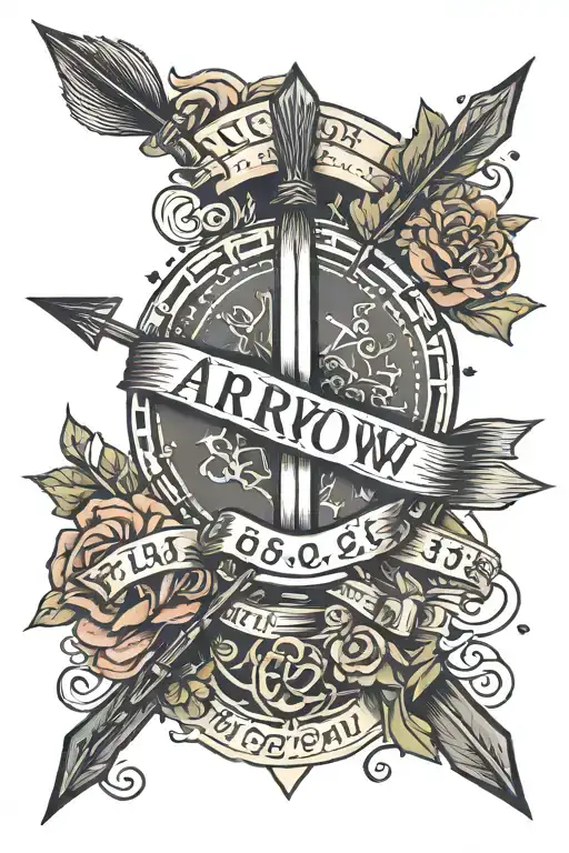 Arrow With Text In The Middle Surrounded