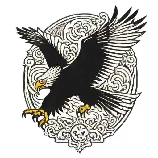 A Mighty Black Eagle Soaring