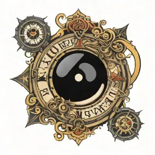 Male And Clock Eye With Names Written Inside