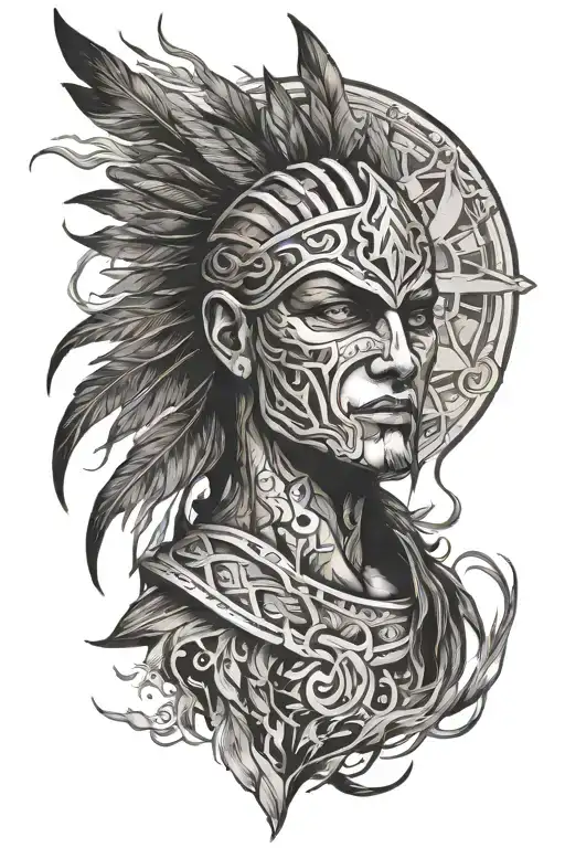 Warrior Rising From The Ashes Symbolizing Overcoming