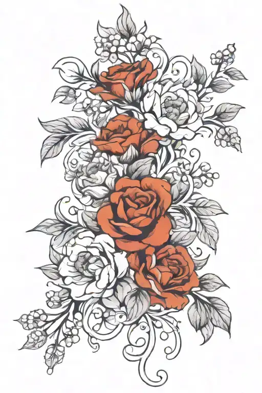 3 Birth Flowers Intertwined