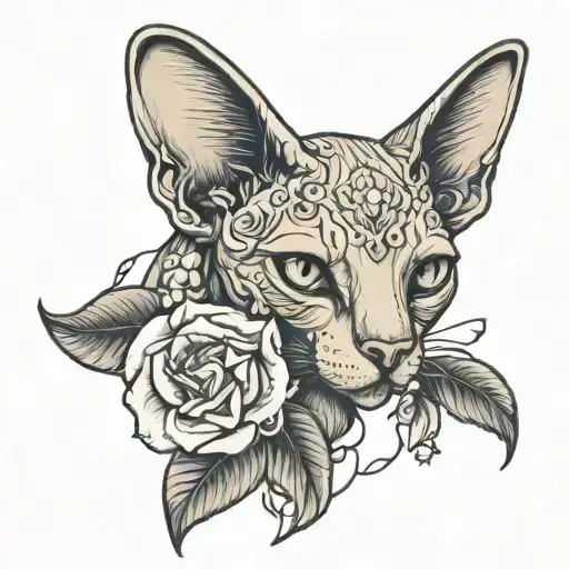 Floral Sphinx Cat Perched