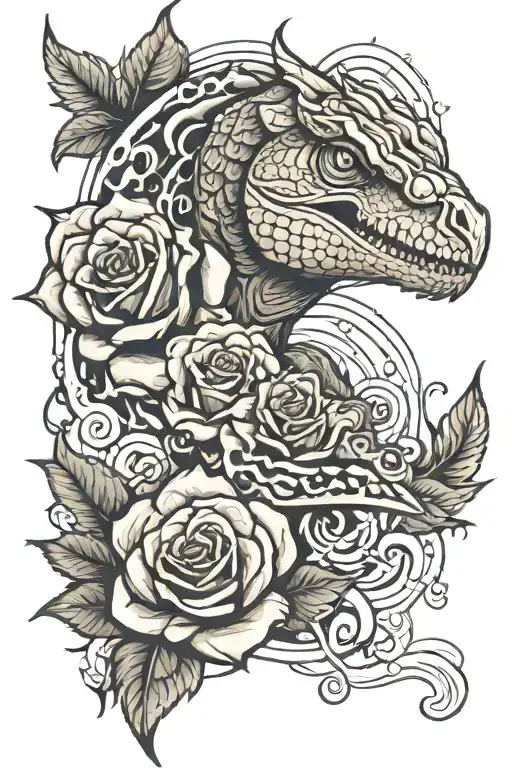 Rose With A Raptor And Autism Puzzle Piece