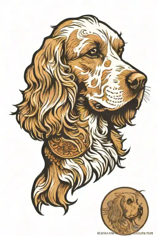 A White And Hazel Cocker Spaniel Dog