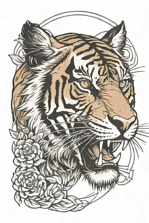 Death Nature Divin Rebirth Tiger Head