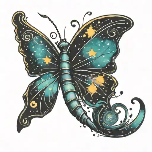 Scorpio Constellation Butterfly Semi Colon