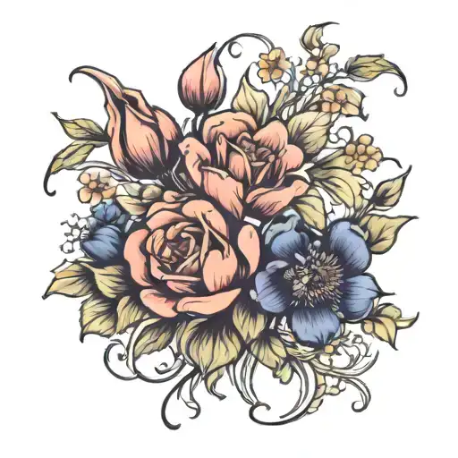 April September October November Birth Flower Bouquet