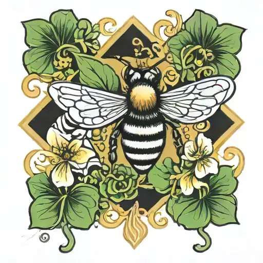 Honey Bee And Shamrock