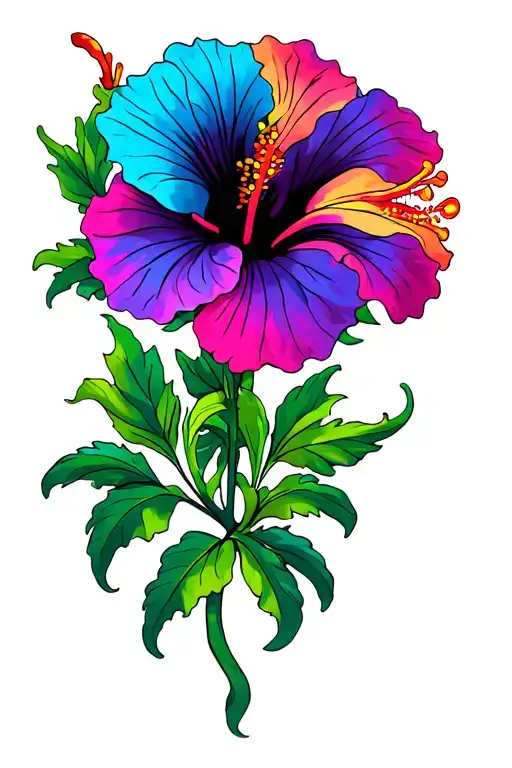 Psychedelic Hibiscus Flowers
