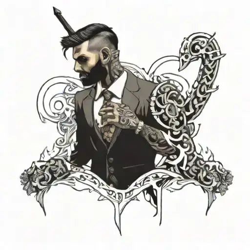 Warrior In A Suit Surrounded