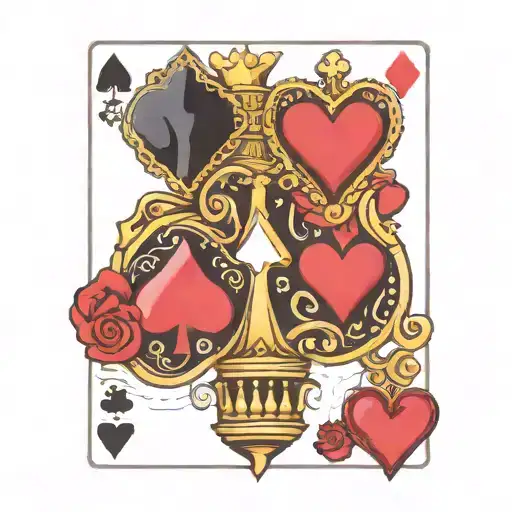 Matching Puzzle Pieces King Spades Queen Hearts Playing Card