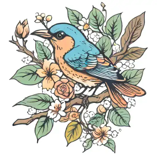 Cute Bird On A Branch