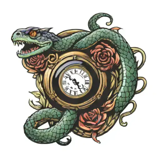 Clock With Snakes