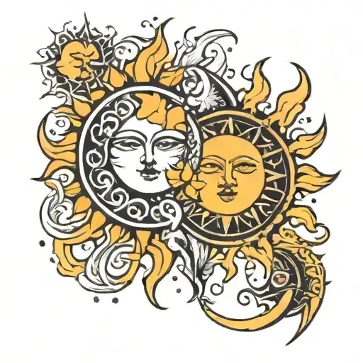 Sun And Moon And Sun With