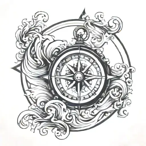Compass And Waves