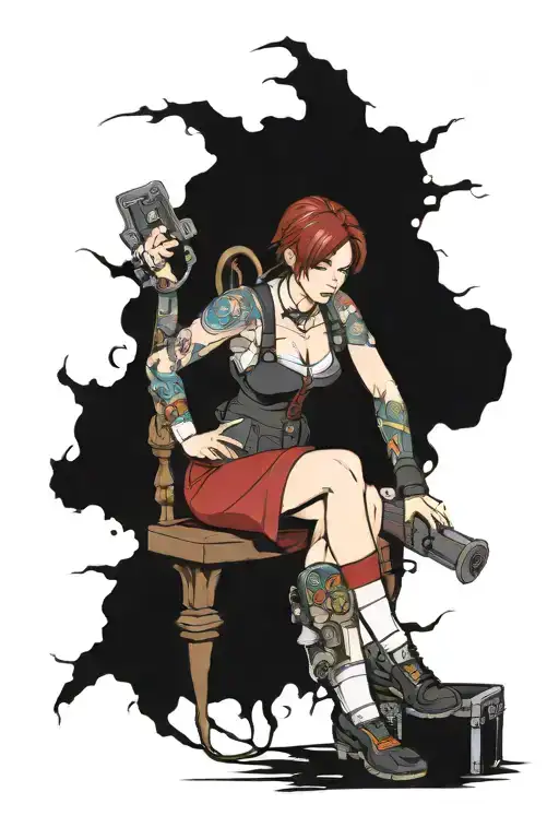 Resident Evil Lower Leg Sleeve Showing The Characters And Important Items And Themes