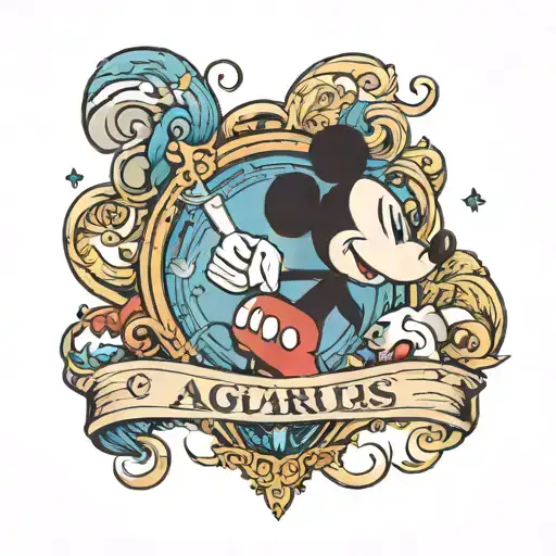 Mickey Mouse Logo And Aquarius