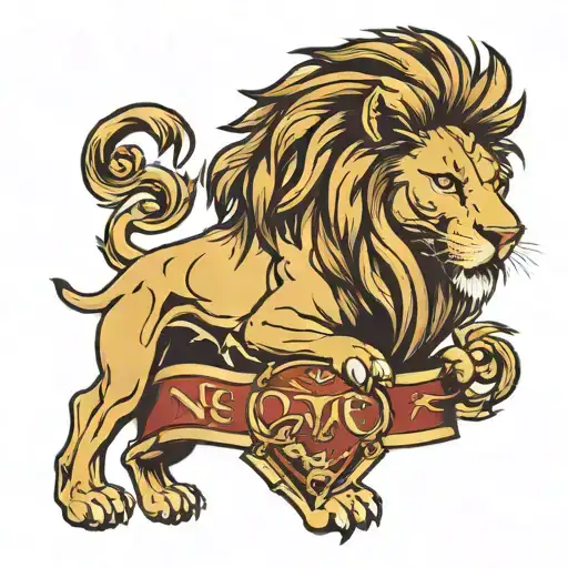Lion With Banner