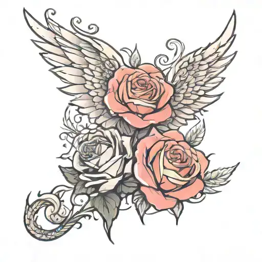 Angel Wings Dragon Wings Roses