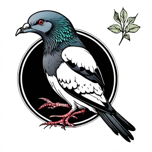 Pigeon Skull And Nature Symbols