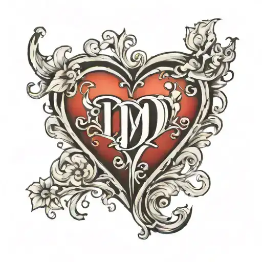 I Wantbthe Two Letters D D In Black Inside A Heart