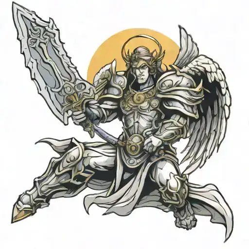 Fantasy Warrior Angel Holding A Sword