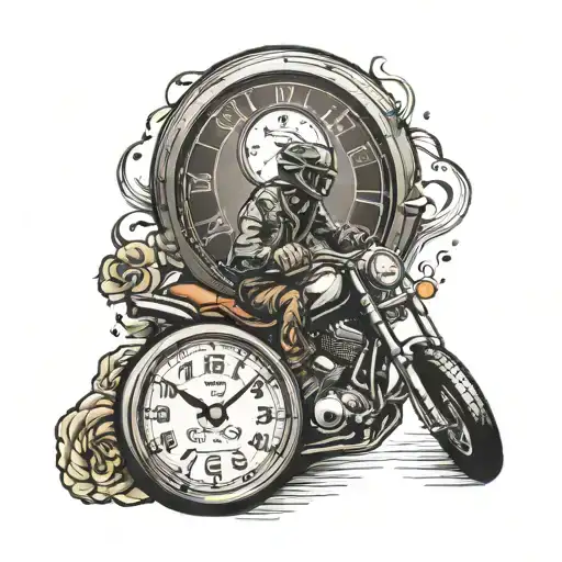 A Guy Wheeling A Dirt Bike A Speedometer At 60 Mph A Money Rose And A Clock