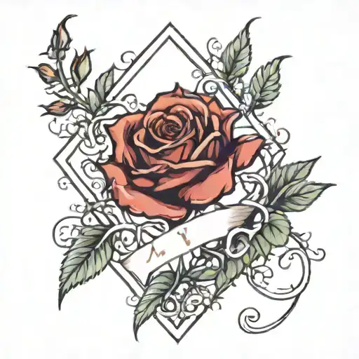 Maeva In Vines With Roses Behind A Diamond