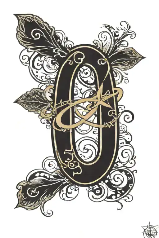 Very Small Infinity Symbol With Roman Numerals And Sunburst