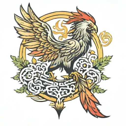 Lebanese Cedar Tree And Phoenix Rising And Lebanese Map