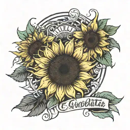 Sunflower With 'Carolita' Name In It With A Cyberpunk Vibe