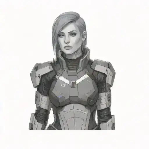 A Female Commander Shepherd In N7 Armour From Mass Effect With Red Hair