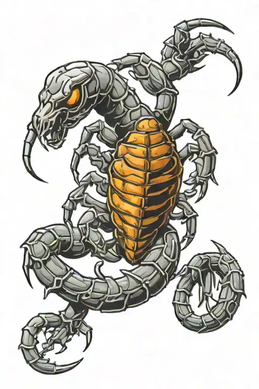 Scorpion On Chest On Both Sides