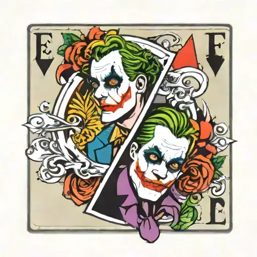 Two Joker Cards With Letter E And A