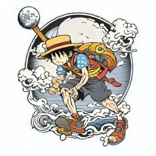 Joy Boy Luffy With Moon In Background