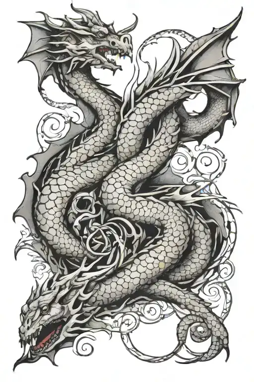 Dragon With Gemini Theme Sleeve