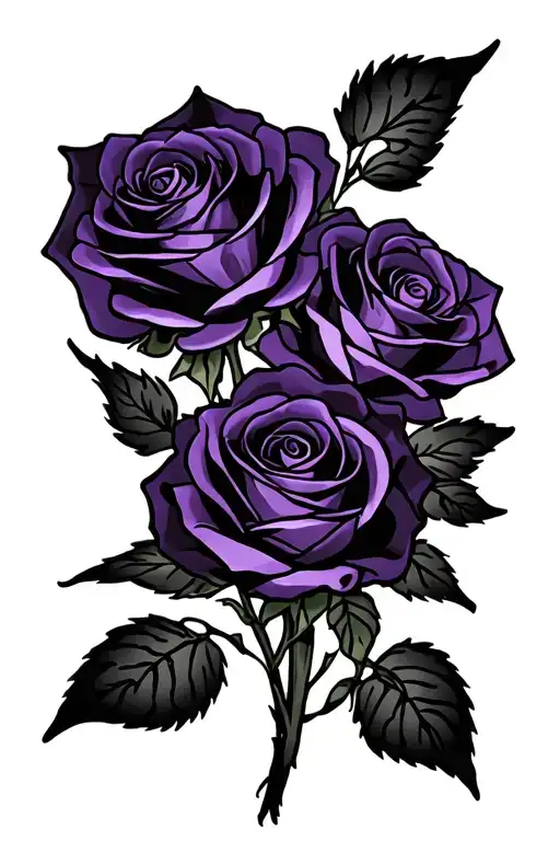 Purple And Black Roses