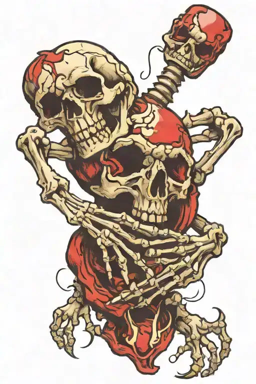 Broken Heart Skeleton Hands Holding